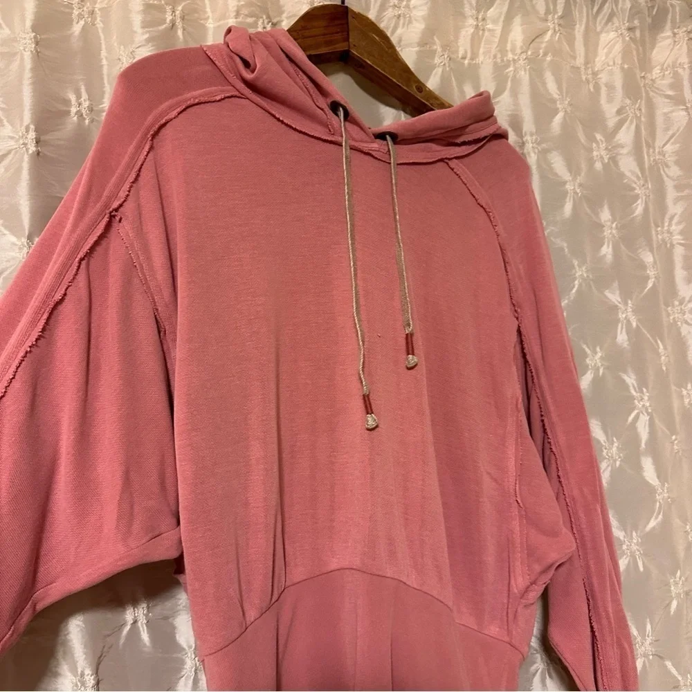 Free People Intimately Ready Go Pullover Hoodie Sweatshirt Pink FP